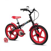 Bicicleta Infantil Rock Preto e Vermelho Aro 16