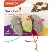 Brinquedo Rato Catnip com 3 Unidades Cinza e Bege para Gatos SmartyKat