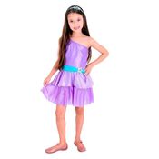 Fantasia Barbie Princesa Pop Star Infantil Pop Com Tiara