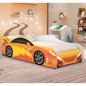 Cama Infantil Carro Velocista Laranja com Colchão