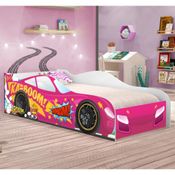 Cama Infantil Carro Veloz Pink com Colchão