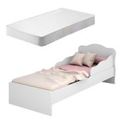 Cama Infantil Villae Branco com Colchão