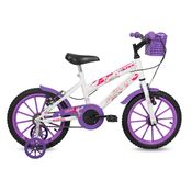 Bicicleta Infantil Free Action Aro 16 Kiss Cesta Br Violeta