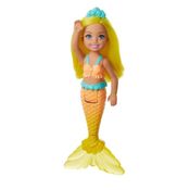 Boneca Barbie Dreamtopia Chelsea Sereia Cabelo e cauda Amarelo - Mattel