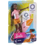 Boneca Barbie Jogos Olimpicos Tokyo 2020 Surf Negra Mattel