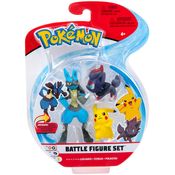 Pack c/ 3 Figuras Pokemon Lucario Zorua e Pikachu Sunny 2603