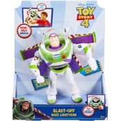 Blast Off Buzz Lightyear Toy Story 17cm c/ Luz Som Abre Asas