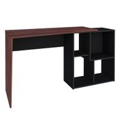 Escrivaninha Mesa para Computador 4 Nichos Mobile Urban Ipê/Preto - Artany