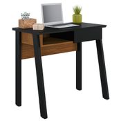 Mesa Para Computador Escrivaninha 1 Gaveta Click 90 Preto Fosco/Noce Milano - Colibri