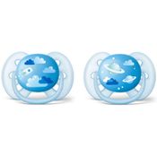 CHUPETA ULTRA SOFT DUPLA DECORADA 6-18M MENINO PHILIPS AVENT