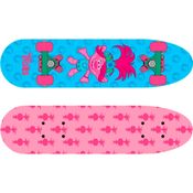 Skateboard - Trolls - Cruiser - Poppy - 60cm - Froes - Rosa e Azul