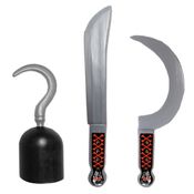 Kit Pirata com Gancho Espada e Foice Brinquedo Infantil