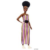 Boneca Barbie Fashionistas 135 Vitiligo Vestido Longo Listrado - Mattel