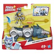 Boneco Playskool Power Rangers Prata e Wolf Zord Hasbro