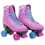 Patins Infantil 4 Rodas Feminino quad Roller e Skate Rosa 37-38