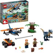 Lego Jurassic World Velociraptor Missão Resgate com Biplano