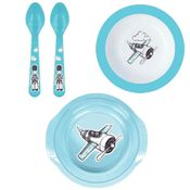 Kit Minimi - Bowl de Alimentação e Treinamento + 2 Colheres - Soldado - Azul