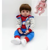 Bebê Reborn Menino 47cm 100% Silicone - Pedro