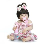 Bebê Reborn Menina Realista 100% Silicone 57cm - Vitória