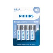 Pilha Alcalina AA Philips Power Alkaline Blister 4 Unidades