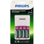 Carregador Pilhas Recarregáveis Philips AA e AAA e 4PilhasAA