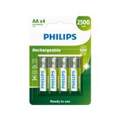 Pilha Recarregável Philips AA 2500mAh Blister com 4 Unidades