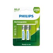 Pilha Recarregável Philips AA 2500mAh Blister com 2 Unidades