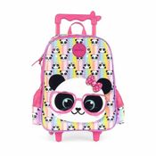 Mochila de Rodinha Infantil - Up4you - Pandinhas - Rosa - Luxcel
