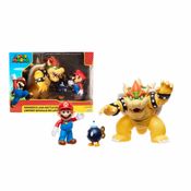 Bonecos Articulados - Super Mario - Conjunto Batalha de Lava - Bowser - Candide