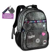 Mochila de Costas - Rebecca Bonbon - Fashion Girls - Brilhante - Preto - Clio Style