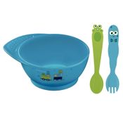 Kit Infantil Tramontina 3 Peças Monster Baby Azul