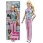 Boneca Barbie Loira Profissões Enfermeira e Acessório Mattel