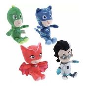 Coleção Com 4 Pelúcias De 15cm Pj Mask Antialergica Infantil
