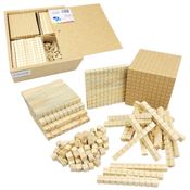 Material Dourado de Madeira Para Matemática Escolar 611 Pçs