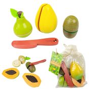 Kit Frutas de Brinquedo de Comidinha Infantil Com Faca 7 Pçs