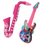 KIT BANDINHA INSTRUMENTOS MUSICAL INFANTIL GUITARRA PANDEIRO E SAXOFONE PRINCESAS DISNEY BEBE