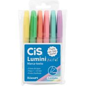 MARCADOR DE TEXTO CIS LUMINI PASTEL C/6 CORES