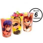 Kit 6 Copos Ladybug Miraculous p/ Festa Infantil Lembrança Decoração