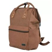BOLSA MOCHILA MARROM MATERNIDADE MULTIUSO DETALHES EM COURO