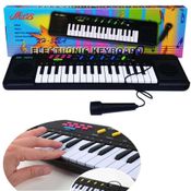 TECLADO PIANO INFANTIL COM KARAOKE E MICROFONE COM 32 TECLAS BRINQUEDO MUSICAL CRIANÇAS