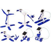 KIT ROBO SOLAR BRINQUEDO PARA MONTAR 6 EM 1 ENGENHARIA PROFISSIONAL COM PLACA DE ENERGIA