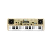 TECLADO MUSICAL PARA INICIANTES ESTUDANTES COM TELA LED 128 RITMOS COM FONTE E MICROFONE GRAVADOR 61 TECLAS