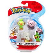 Boneco Pokémon 3 Figuras de Ação - Marowak+Grookey+Stufful