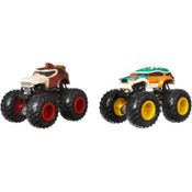 Pack com 2 Hot Wheels - 1:64 - Donkey Kong vs Bowser - Super Mario - Monster Trucks - GTR48
