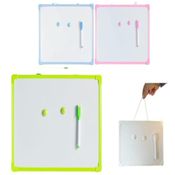 QUADRO BRANCO 30X20CM INFANTIL LOUSA ADULTO COM CANETA APAGADOR E IMA RECADOS COLORS MOLDURA