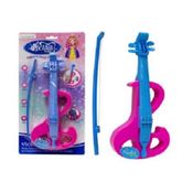 MINI VIOLINO MUSICAL INFANTIL COM 4 CORDAS E ARCO COM LUZ ELETRONICO PARA CRIANÇAS ROSA MENINAS