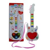 GUITARRA INFANTIL MUSICAL COM LUZ 3D E SOM COM ALÇA A PILHA PARA CRIANÇAS E BEBE INTERATIVA