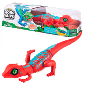 Robô Alive Lagarto Vermelho e Azul com Movimento Candide 1120