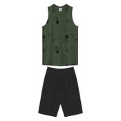 Conjunto Infantil Masculino Regata + Bermuda Rovitex Tamanho:1;Cor:Verde Militar