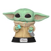 Funko Pop Star Wars Mandalorian Baby Yoda Com Biscoito  465